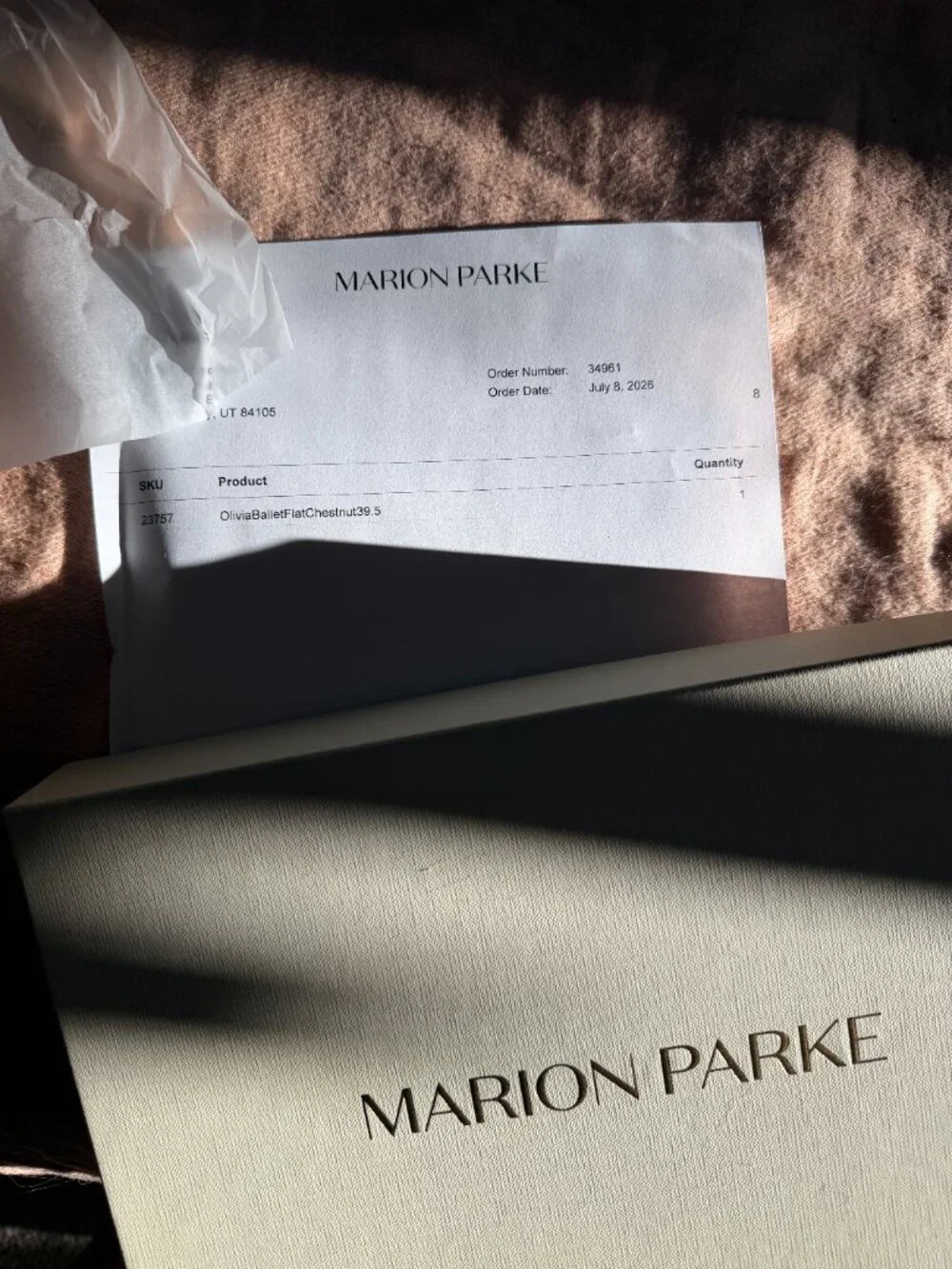 Marion Parke Olivia Ballet Flat, size 39.5 in Chestnut Brown